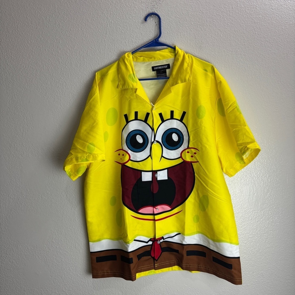 Spongebob Suitmeister Button Up Shirt Size XL